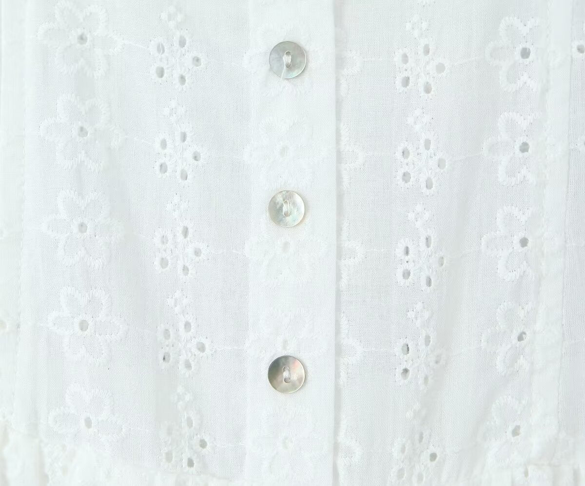Robe longue à oeillets "Isabel"