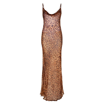 Robe longue léopard "Marisa"