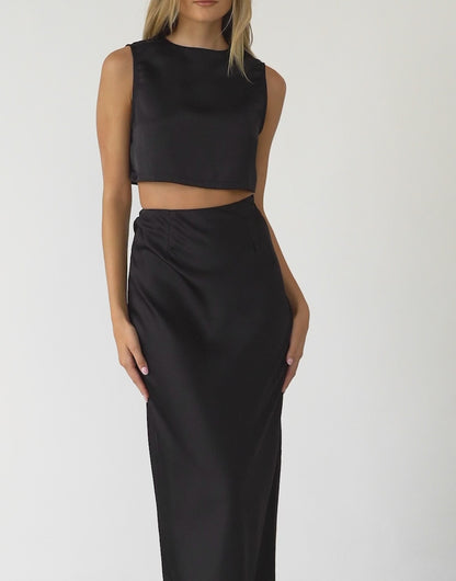 Jupe longue en satin "Nora"