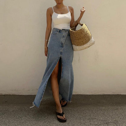 Jupe longue taille haute "Jenna"